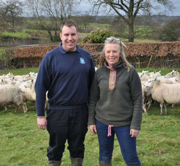 Mark Pass and Elaine James, one of Mark's sheep clients.